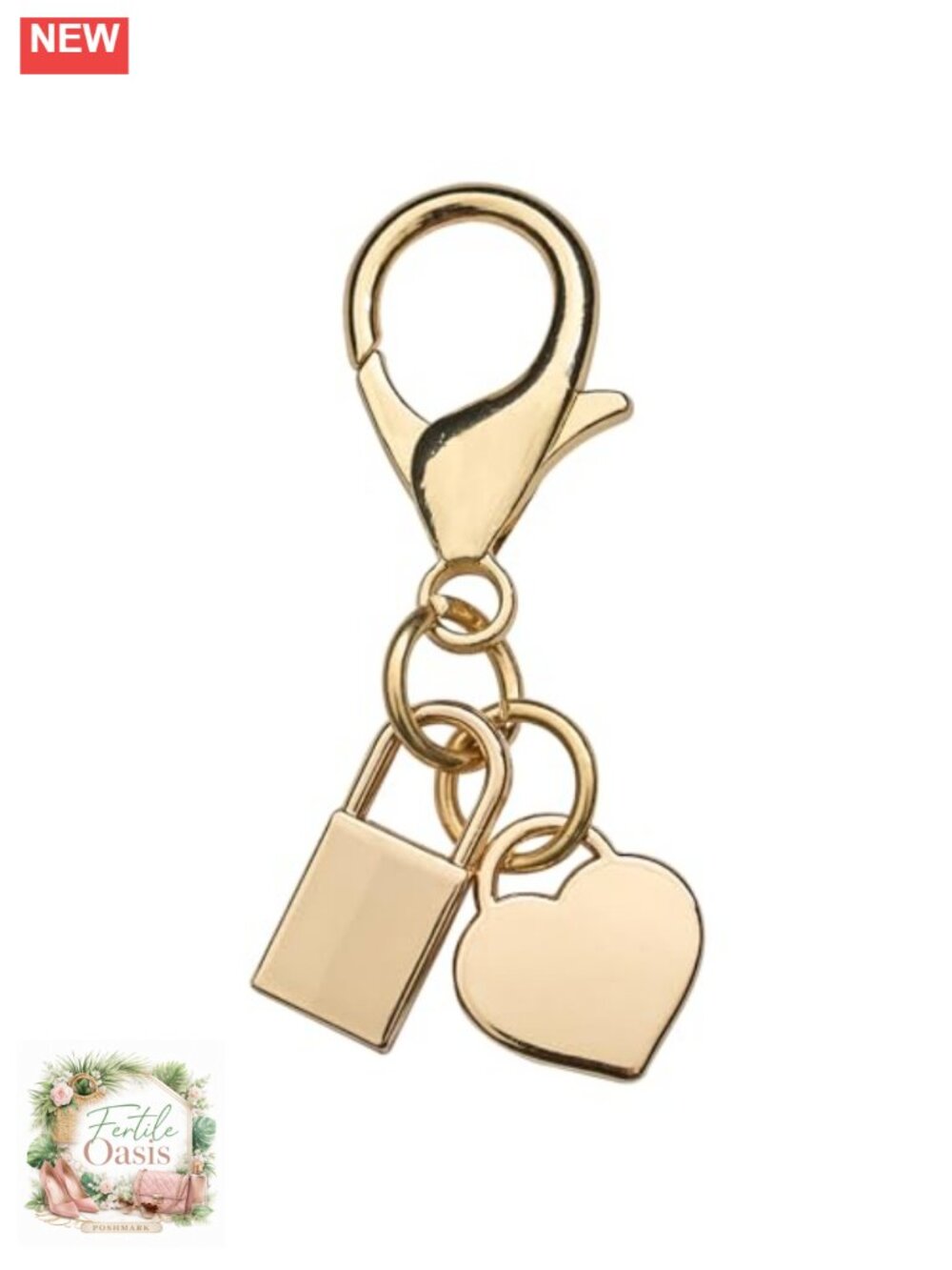 Gold Plated Alloy Bag Charm Keychain Purse Charm for Handbag Women Gift